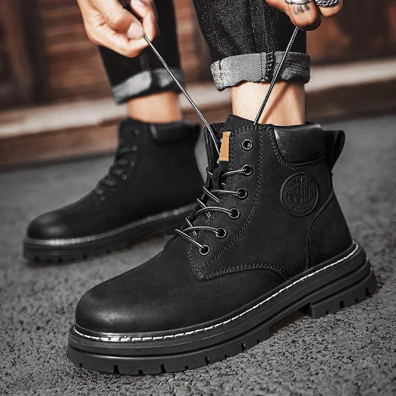 High-Quality Men’s & Women’s Lace-Up Leather High Top Boots